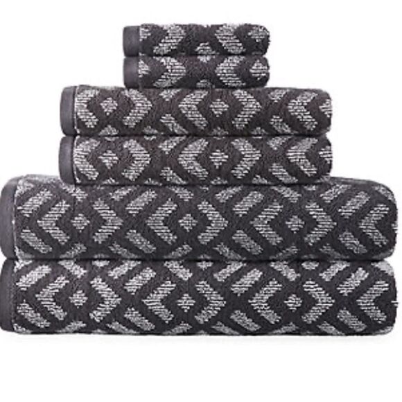 ✨3xHP✨Home Westly Ogee Geometric Bath Towel✨ - Picture 1 of 4